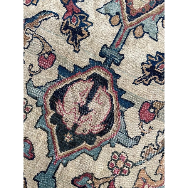 Late 19th Century 1880's Antique Persian Kerman Lavar "LION VS BULL" Rug 9.2 x 12.5 For Sale - Image 5 of 18