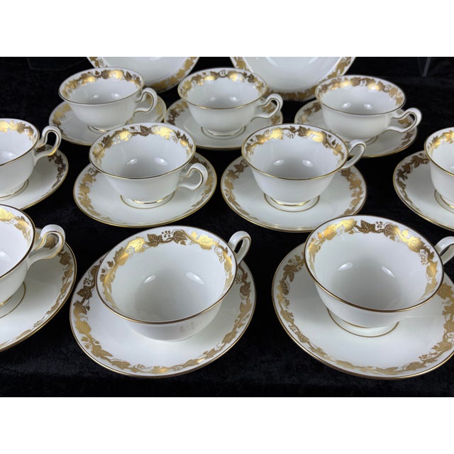 Wedgwood Whitehall White (W4001) Fine Bone China Dinnerware — Complete 8-Place Estate Setting With Tea Service (59-Piece Master Lot #1) For Sale - Image 10 of 16