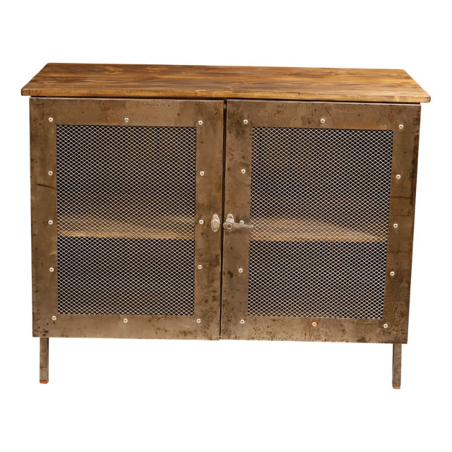 Industrial Czechoslovakian Iron Cabinet, 1950s For Sale