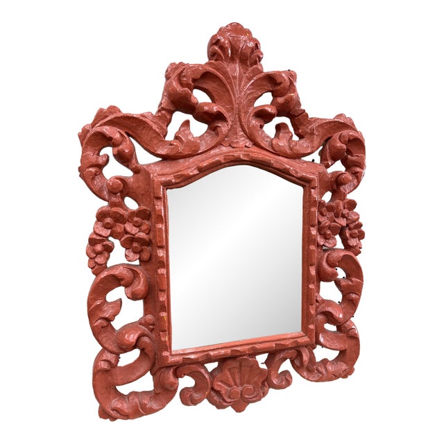 1970s Coral Palm Beach Regency Sea Shell Mirror For Sale