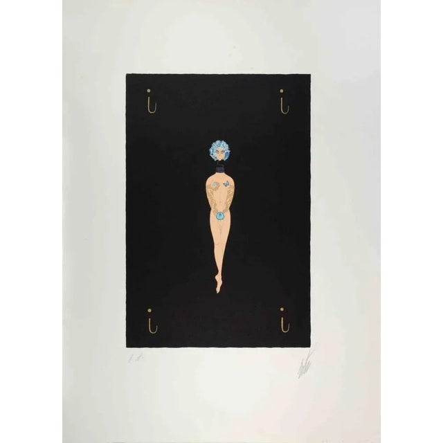 Erté, Letter I, 1976, Lithograph and Screen Print For Sale - Image 4 of 4