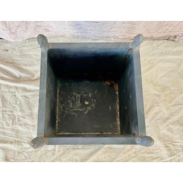 Neoclassical Metal Planters With Laurel Wreath Motif, Pair For Sale - Image 10 of 11