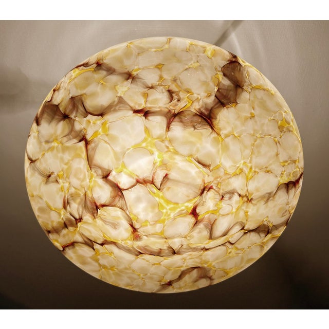 Art Deco Pendant Light in Amber Marble Glass, 1930s For Sale - Image 15 of 18