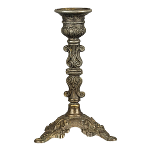 Mid 20th Century Italian Ornate Dark Metal Taper Candle Holder