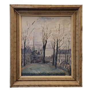 Henry Savoye, Urban View in Winter, 20th Century, Oil on Canvas For Sale