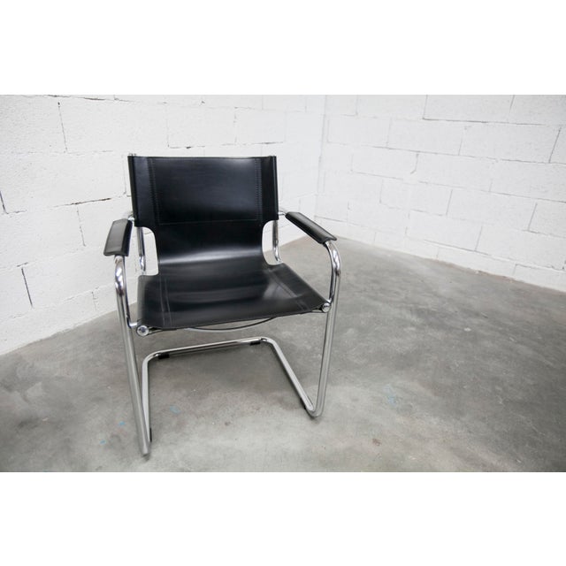 Bauhaus Cantilever Armchair in Black Leather, 1960s For Sale - Image 15 of 15