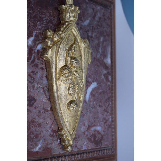 Metal Art Deco Wall Sconce in Gilt Bronze and Blue Glass Paste, 1930s For Sale - Image 7 of 11