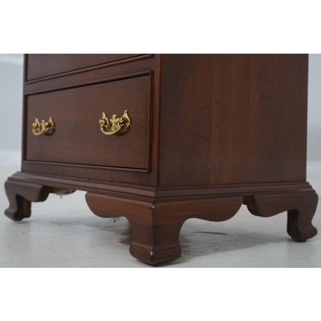 Brown Stickley 3 Drawer Cherry Nightstand Chest For Sale - Image 8 of 18