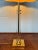 Vintage Table Lamp with Lampshade in Glass and Brass, 1980s For Sale - Image 4 of 13
