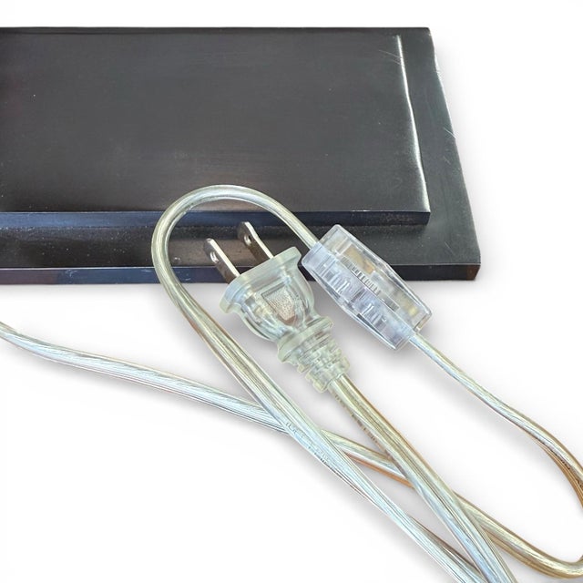 Copper Late 20th Century Cast Iron Shield Table Lamps With Linen Shades - A Pair For Sale - Image 8 of 9