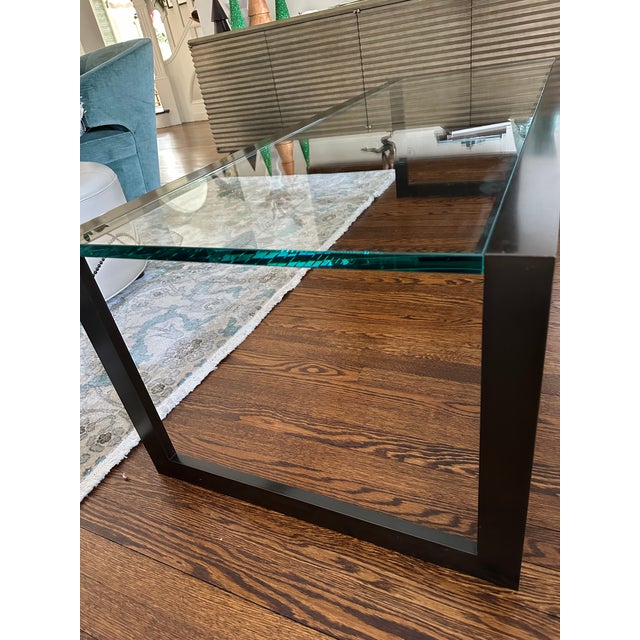 Metal Evan Lewis Custom Steel and Glass Coffee Table For Sale - Image 7 of 7