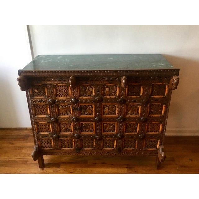Stunning Indian Damchiya Teak Wooden Cabinet from Gujarat, India . One of a kind 19th cabinet with removable 3/4 inch...