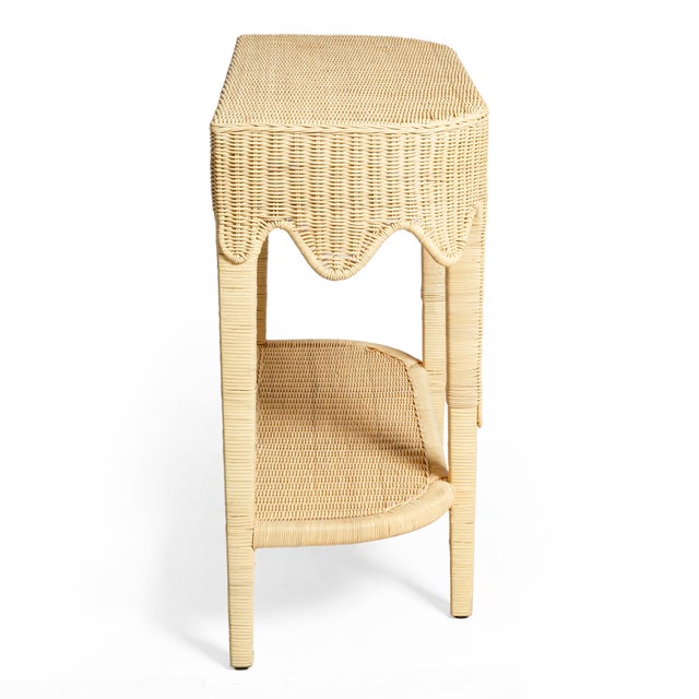 Sally Natural Scalloped Rattan Console For Sale In Los Angeles - Image 6 of 9