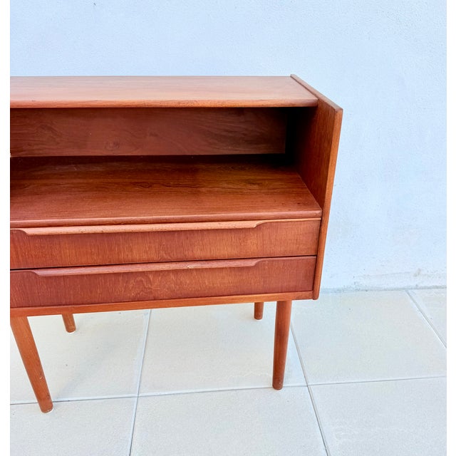 Danish Bedside Table in Teak Veneer, 1960s For Sale - Image 6 of 10