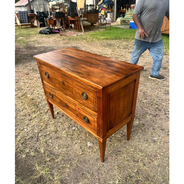 Sienna French 19th Century Louis XVI Walnut Chest of Drawers or Commode For Sale - Image 8 of 9
