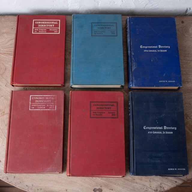 A working set of six United States Congressional Directories spanning nearly three decades of American political history,...