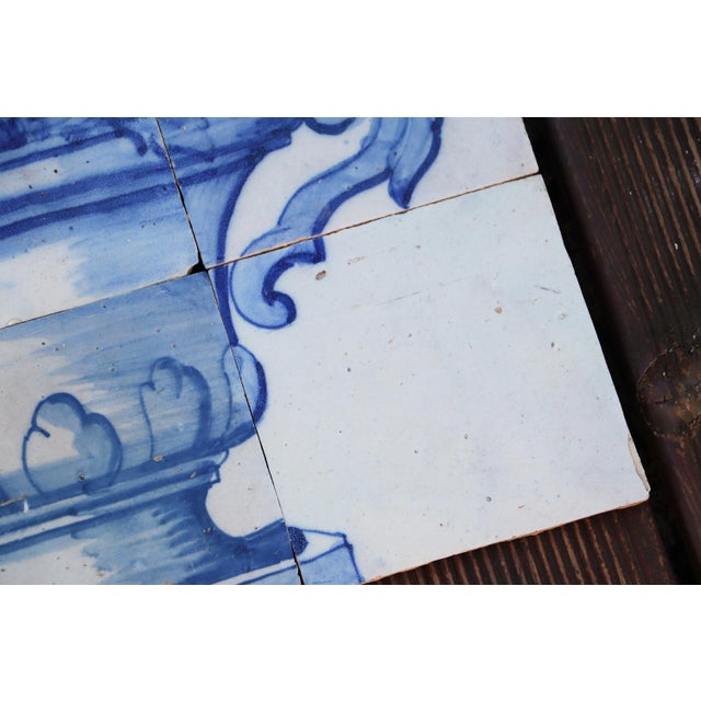 Ceramic Tile Mural Panel Depicting a Baroque Jardinière With Flowers, Portuguese, 18th Century For Sale - Image 7 of 12