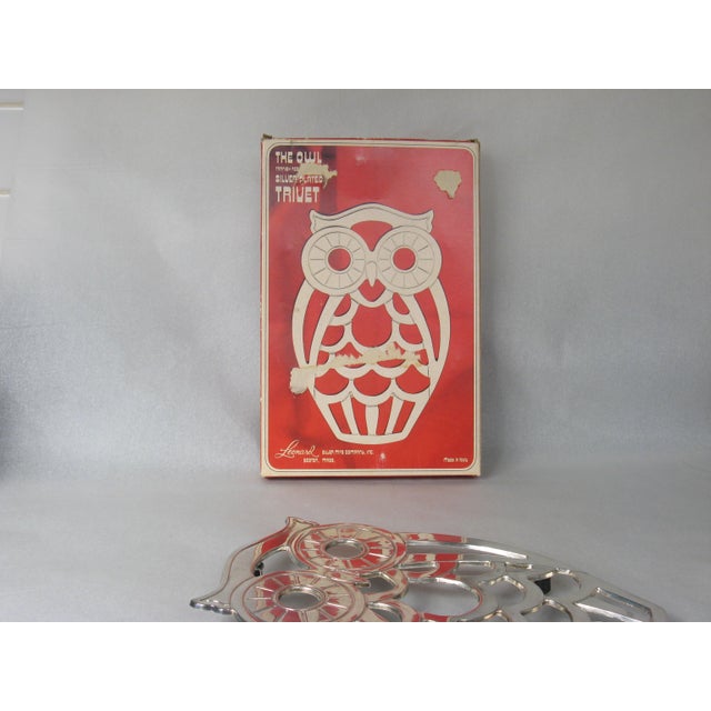 Vintage Silverplate Owl Trivet by Leonard For Sale - Image 9 of 9