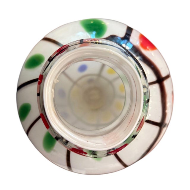 White Vintage Italian Murano Polka Dot Art Glass Vase, Mid-20th Century. For Sale - Image 8 of 9