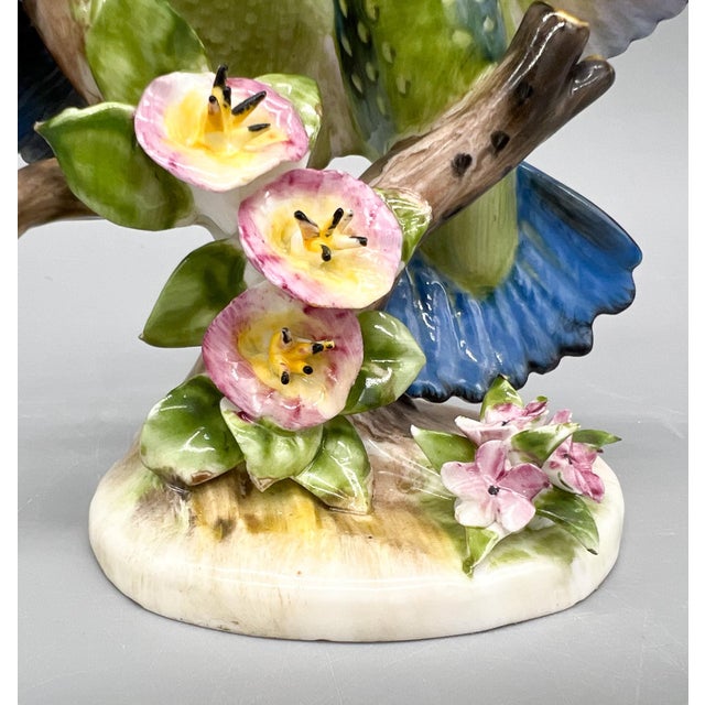 English Vintage English Royal Adderley Bone China Hummingbird Figurine – Floral Branch – Made in England - Cottagecore/ Traditional / Grandmillenial For Sale - Image 3 of 11