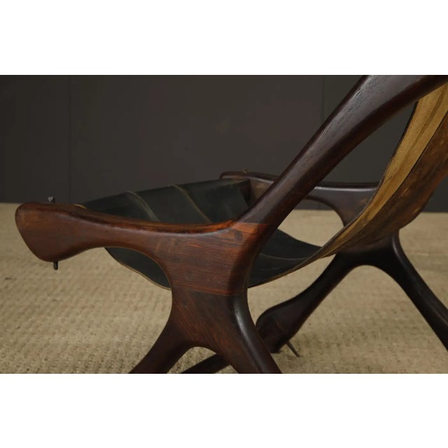Rosewood and Leather 'Sloucher' Lounge Chair by Don Shoemaker, 1960s, Signed For Sale - Image 16 of 18