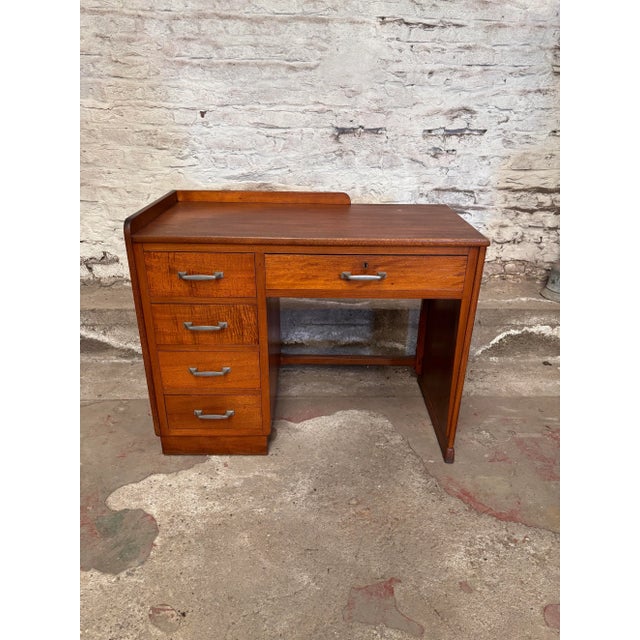 Vintage Desk in Wood & Metal For Sale - Image 9 of 9