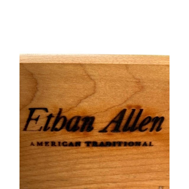 Wood Ethan Allen Early American Traditional Maple and Birch Writing Desk For Sale - Image 7 of 7
