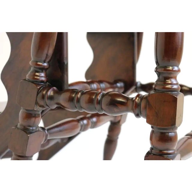 Wood Antique English Victorian Library Stairs, 1920s For Sale - Image 7 of 13