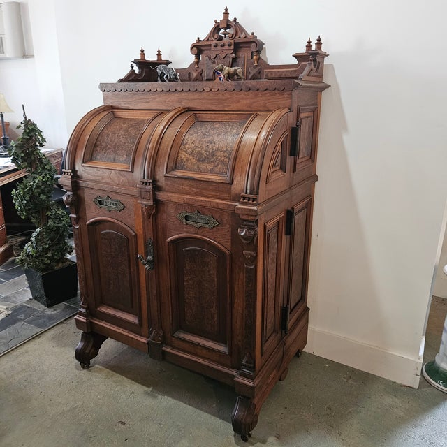 Wood Late 19th Century Striking Victorian Wooten Walnut Standard Grade Desk For Sale - Image 7 of 12