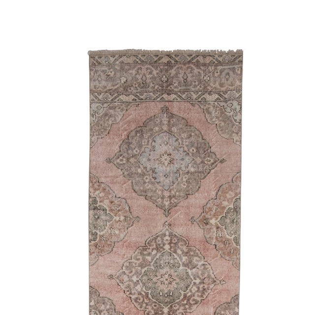 Vintage handknotted rug from Oushak region of Turkey 34.2'' x 271.6'' / 87 x 690 cm Hand woven with high quality pure wool...