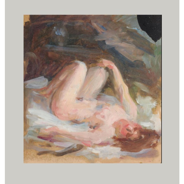 Triptych of Nudes, 1890s-1910s, Gouaches, Framed, Set of 3, in Very Good conditions. Designed 1890 to 1919