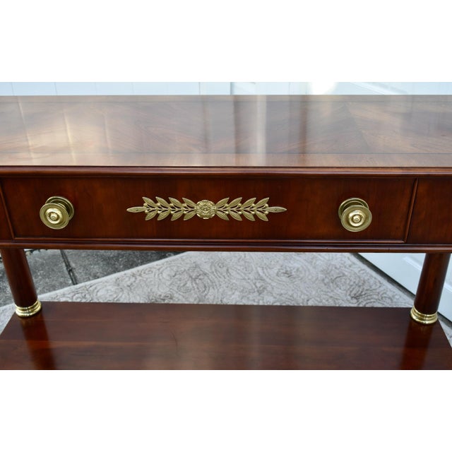 Vintage Statton Inlaid Mahogany French Empire Console Table W/Brass ...
