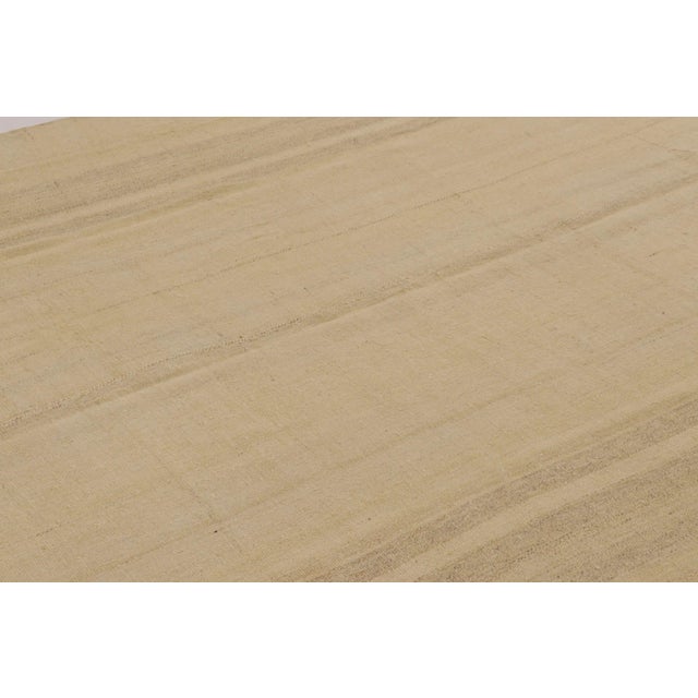 2010s Rug & Kilim’s Modern Rez Flatweave Runner Kilim in Beige Textural Stripes For Sale - Image 5 of 9