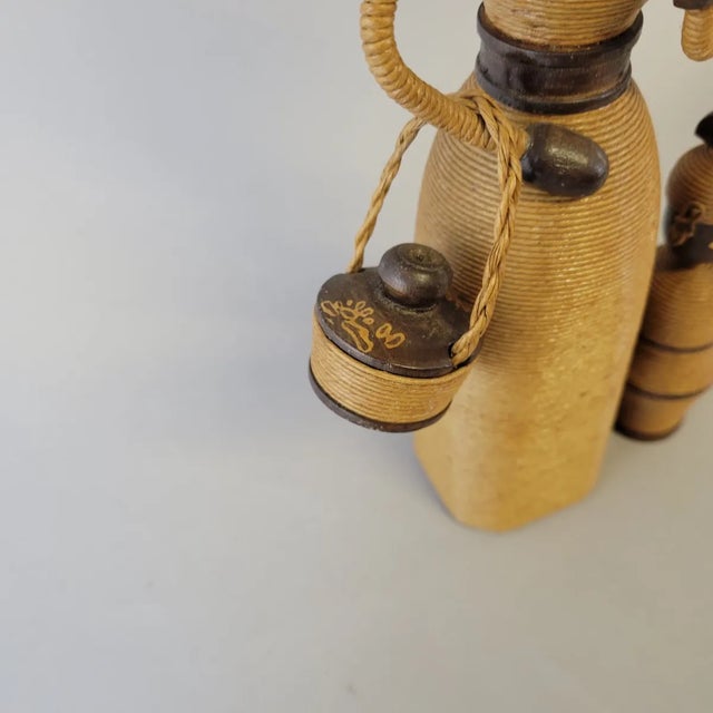 Mid-Century Scandinavian Folk Art Straw-Wrapped Wooden Doll Set – Mother & Child For Sale In Raleigh - Image 6 of 12