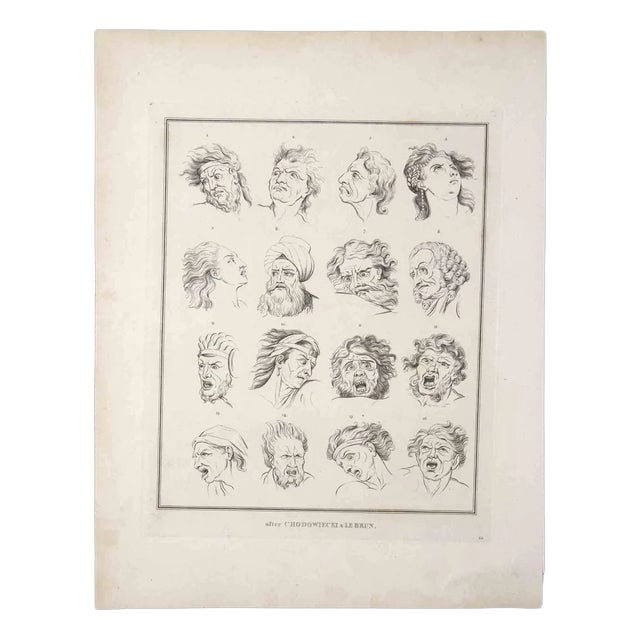 Thomas Holloway, Portrait of Men and Women, Original Etching, 1810 For Sale