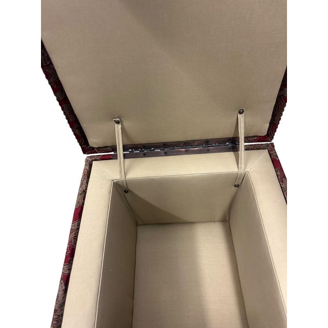 Late 20th Century Ralph Lauren 'Florence' Ottoman in Buckthorn Paisley Fabric With Nailhead Trim For Sale - Image 9 of 13