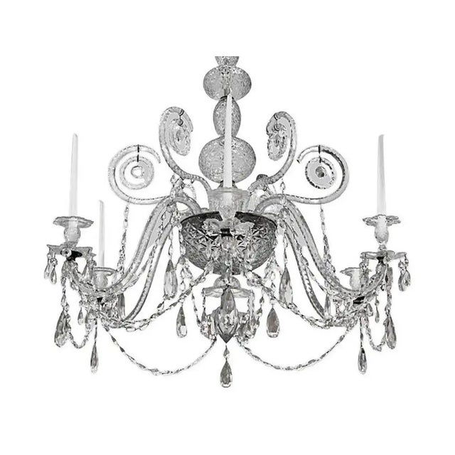 Glass 18th Century George III Period Cut Crystal Chandelier For Sale - Image 7 of 7