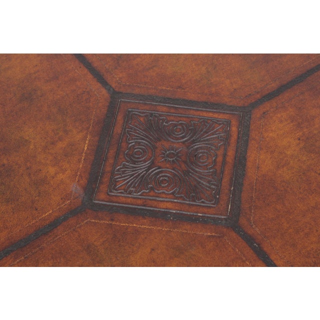 Pair Chippendale Tooled Leather Mahogany Lamp Tables For Sale - Image 10 of 14