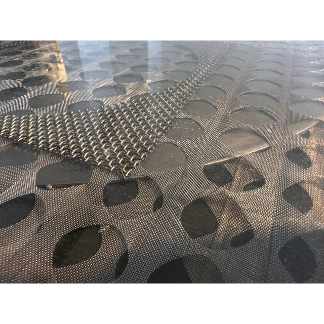 Mid-Century Modern Kinetic Op Art Wall Object in Moiré Effect Metal, 1972 For Sale - Image 3 of 7