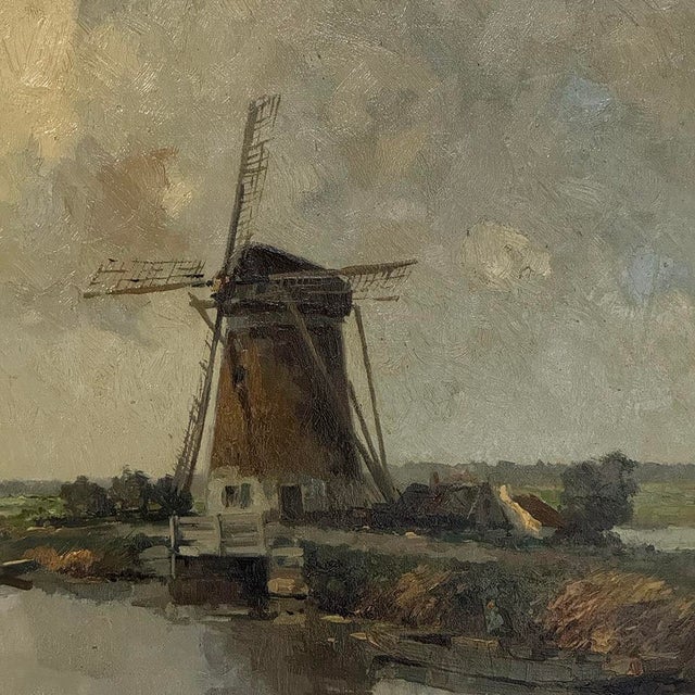 Antique Dutch Coastal Landscape Oil Painting by Jules Brouwers (1869–1955) For Sale - Image 13 of 16