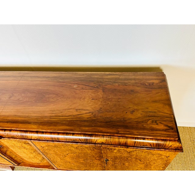 Brown French Art Deco Burr Walnut Sideboard by Jules Leleu, 1930 For Sale - Image 8 of 18