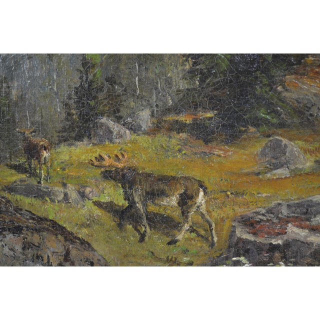 Impressionist Olof Hermelin Original Signed Landscape Painting in Fine Antique Frame For Sale - Image 3 of 7