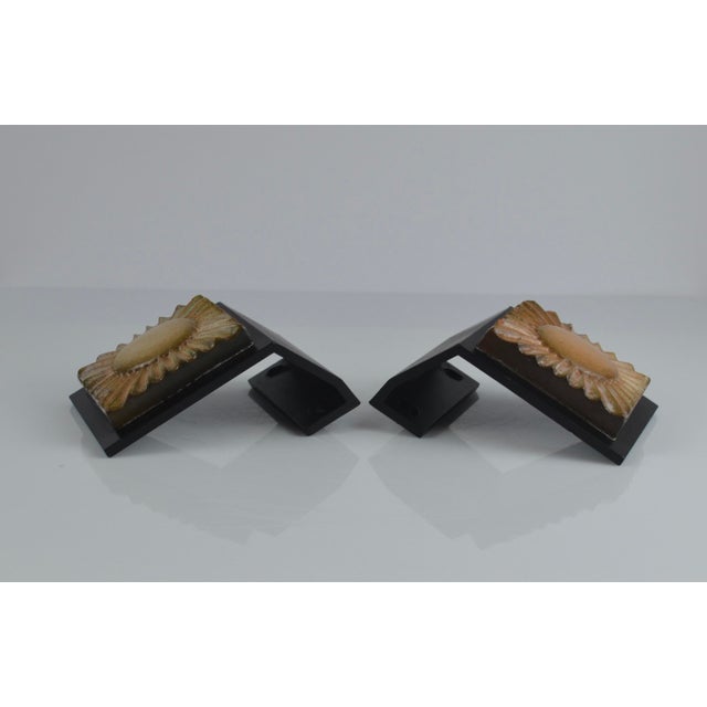 Mid-Century Ceramic and Black Metal Door Handles, 1950s, Set of 2 For Sale - Image 6 of 16