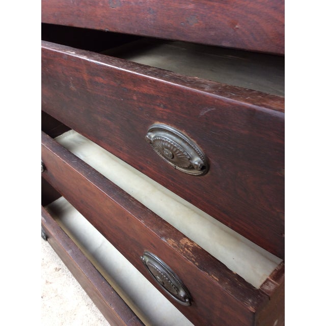 Antique Mission Style Chest of Eight Drawers With Brass Hardware For Sale - Image 12 of 18