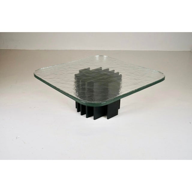 Brutalist Coffee Table with Cast Glass Top by Heinz Lilienthal, 1980s For Sale - Image 10 of 10
