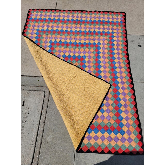 Late 19th Century 19thc Trip Around the World Quilts For Sale - Image 5 of 8