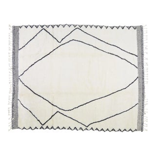 Contemporary Moroccan Aleph Hand Knotted Wool Rug, 9x12 For Sale