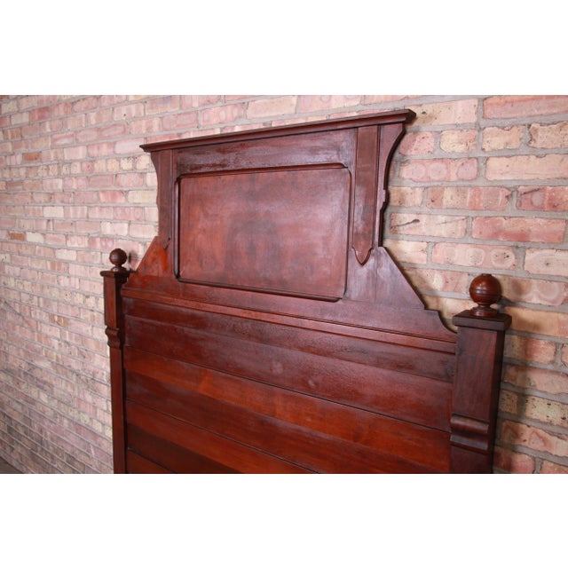 19th Century Eastlake Victorian Burled Walnut Full Size Bed Chairish