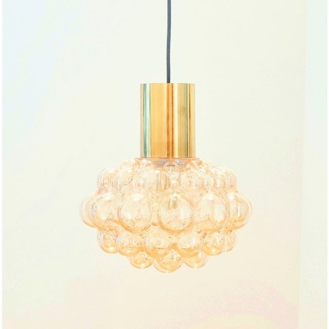 Stunning mid-century modern pendant/ceiling light designed by Helena Tynell for Limburg, Germany's leading glasswork,...