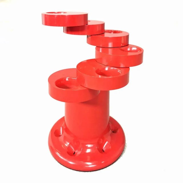 1970s Space Age Pluvium Umbrella Stand in Red Plastic by Giancarlo Piretti for Anonima Castelli, 1972 For Sale - Image 5 of 10